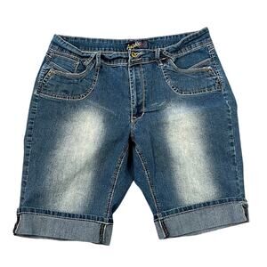 ANGELS Denim Cuffed Bermuda Shorts Size 18